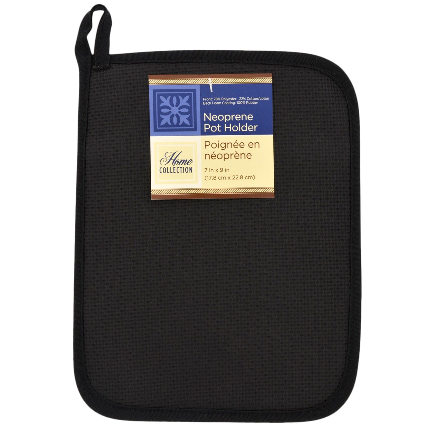Home Collection Black Polyester/Rubber Pot Holders, 9x7 in. (Pack of 24)