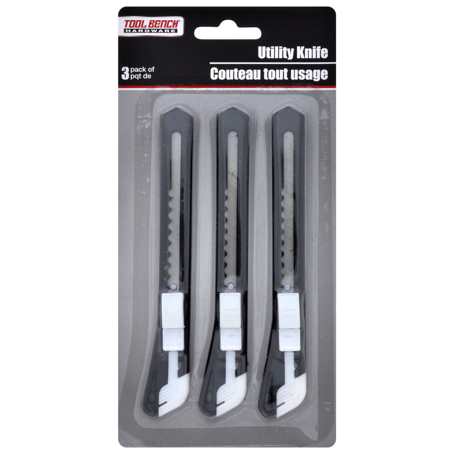 Tool Bench Hardware Snap-Off Utility Knives, 3-ct. Packs (Pack of 24)