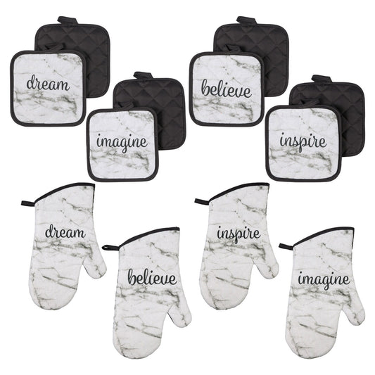 Home Collection Marble Pot Holders and Oven Mitts (Pack of 24)