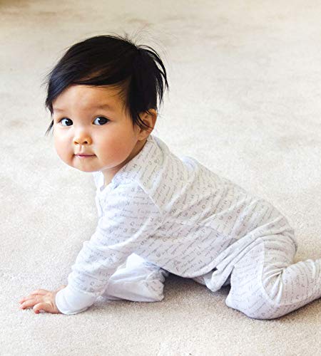 uni   Pajamas, Zip-front Non-slip Footed Pjs,  Cotton and Toddler Sleepers, Heather Grey Alphabet Bee, 18 Months US