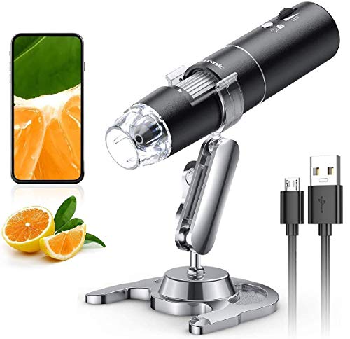 Wireless digital microscope with 50X-1000X zoom and adjustable stand