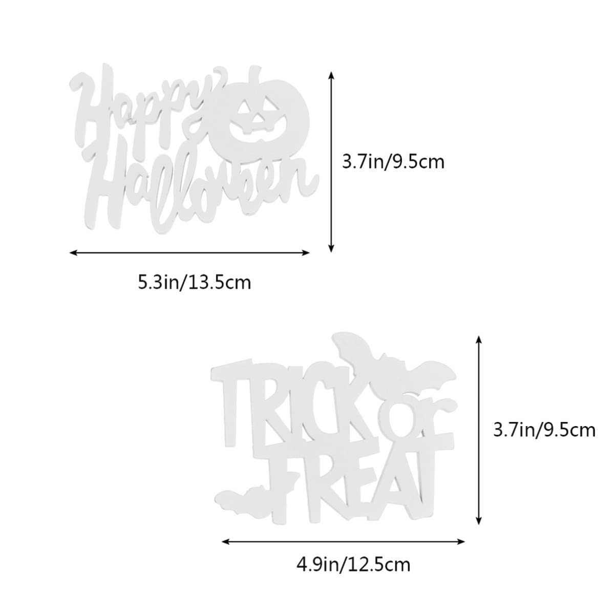 3-Piece Unfinished Wooden Trick or Treat Cutouts Set