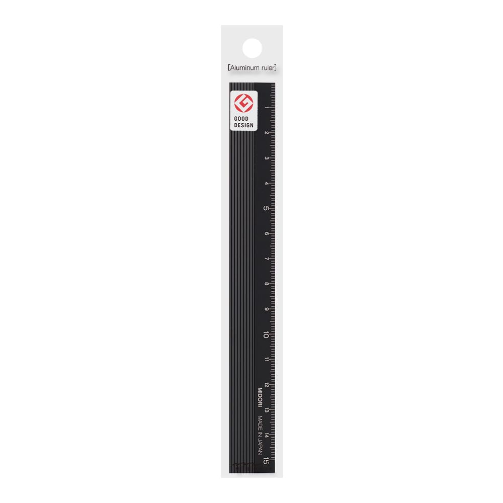 Black 15cm Aluminium Ruler