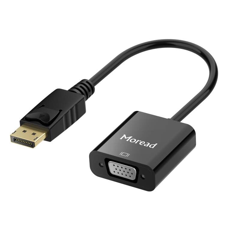 DisplayPort to VGA Adapter, Gold-Plated, Black