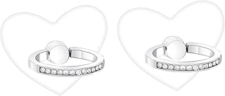 Two Transparent Heart-Shaped Phone Ring Holders with Diamonds
