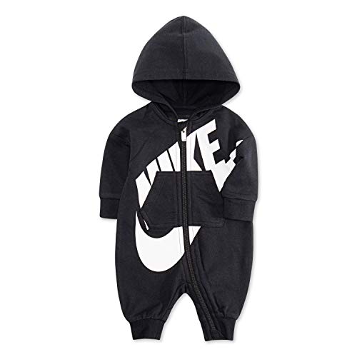 Baby Hooded Coverall, Black, 3 Months