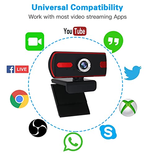 1080P Web Camera, HD Webcam with MicrophoneLaptop Desktop Full HD Camera Video Webcam 70 Degree Widescreenfor Recording, Calling, Conferencing, GamingUpgraded