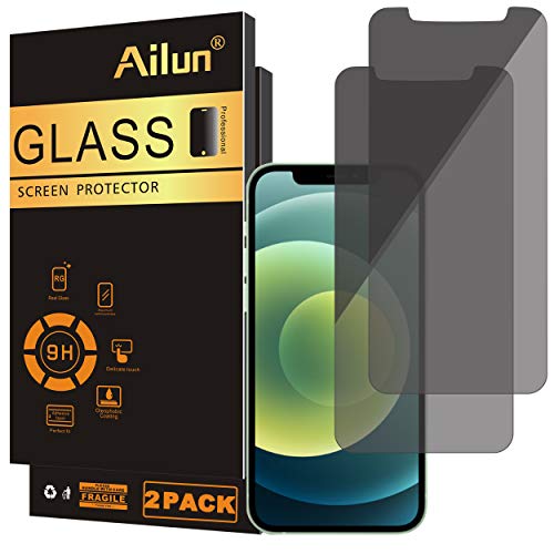 Privacy screen protector for iPhone 12, 2-pack, black