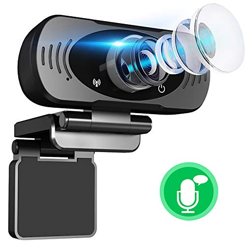 1080P HD Webcam with Microphone, USB Web Camera for Desktop/Laptop/Computer/PC, Online Teaching/Business Meeting/Video Calling, Plug and Play, for Windows Mac OS