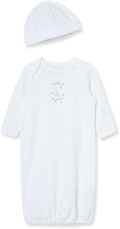 Baby Girl or Boy 2-Piece Cotton Nightgown and Cap Set