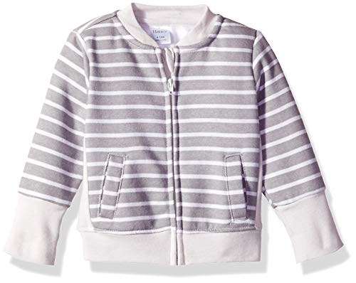 unisex baby Ultimate Zippin Fleece Jacket Sweater, Grey Stripe, 0-6 Months US