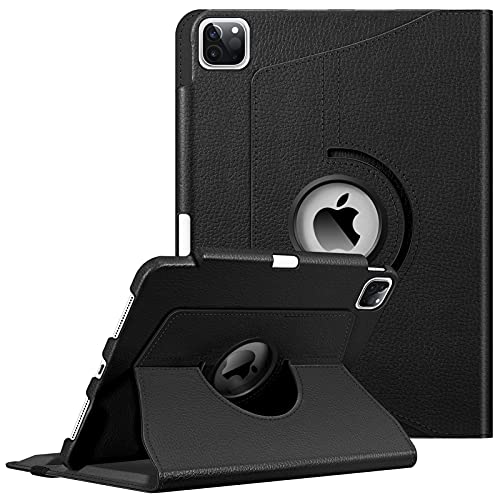 Rotating Case for iPad Pro 11-inch (3rd Generation) 2021 - 360 Degree Swiveling Stand Cover w/Pencil Holder, Auto Sleep/Wake, Also Fit iPad Pro 11" 2nd Gen 2020 / 1st Gen 2018, Black