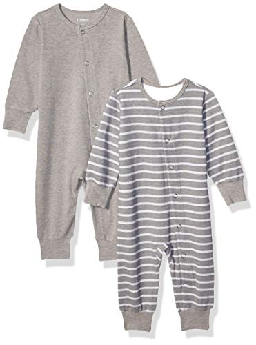 baby girls Ultimate Flexy 2 Pack Sleep and Play Suits Layette Set, Grey Stripe, 12-18 Months US