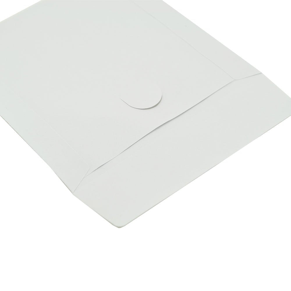 1,000 Pieces White Paper CD DVD Sleeves Envelope Holder with Clear Window and Flap, 80g Economy Weight.