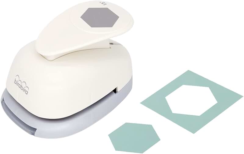 1.5 Inch Hexagon Lever Action Craft Punch for Paper and Scrapbooking