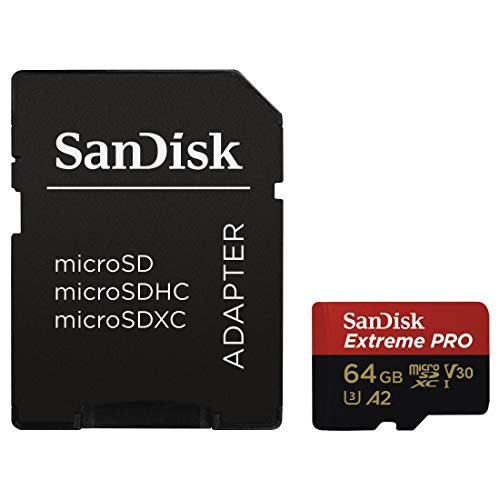 Extreme Pro MicroSDXC 64GB UHS-I U3 A2 V30 with Adapter