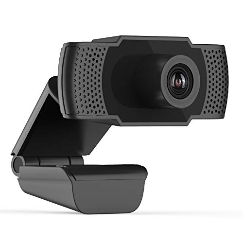 Webcam with Microphone, Plug and Play, 30Hz 1080P Webcam, Portable USB 2.0 Connector 1920 x 1080 Meetings for Video Calls Realtime Recording