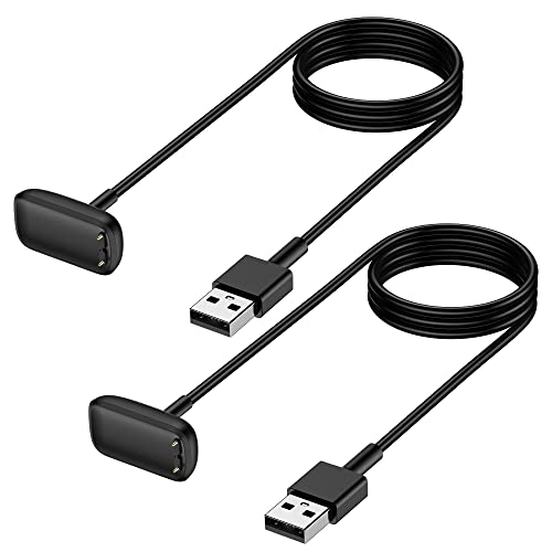 Charger Replacement for Fitbit-Charge-5-Luxe Cable:Fast Charging 3.3Ft Long USB Cord Accessories for Luxe/Charge 5 Smartwatch, 2 Pack