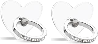Heart-Shaped Transparent Phone Ring Stand, 2 Pack