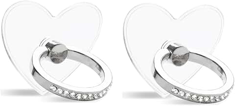 Heart-Shaped Transparent Phone Ring Stand, 2 Pack