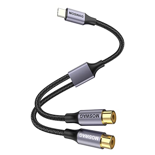 USB C to Dual RCA Stereo Aux Cord Cable Compatible with Computers,Laptops,Phones Tablets,MP3,Speakers,Amplifiers,Car Audio Stereo and Other Devices