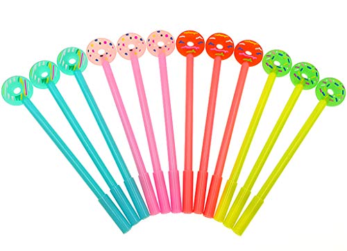 12-piece set of colorful donut-style gel pens