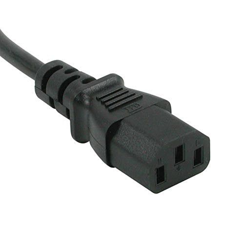 Power Cord, Replacement Power Cable, 3 Pin Connector, Universal Power Cord, 18 AWG, Black, 12 Feet (3.65 Meters), Cables to Go 53406