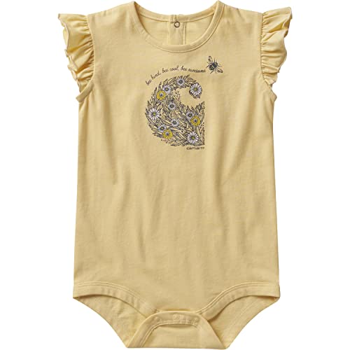 Baby Girls' Short-Sleeve Day on The Farm Bodysuit, Mellow Yellow, 3 Months