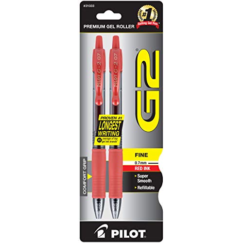 G2 Premium Red Gel Pens, Fine Point, 2-Pack