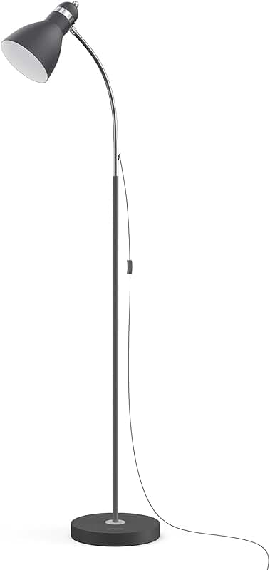 Metal Floor Lamp with Adjustable Gooseneck for Living Room