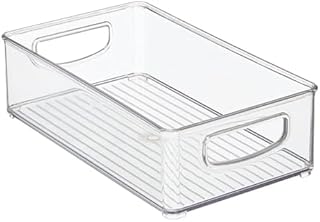 Small Plastic Kitchen Storage Bins with Handles, 2 Pack