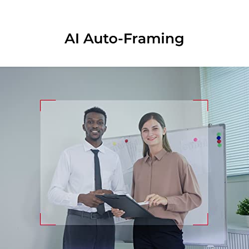 Meet AI Powered WebcamWebcam for Laptop, Computer Camera, with Noise Canceling Microphones, Adjustable Field of View, Low-Light Correction, Built-in Privacy Cover