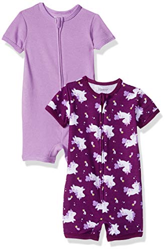 Ultimate Baby Zippin 2 Pack Rompers, Purple Unicorn, 6-12 Months