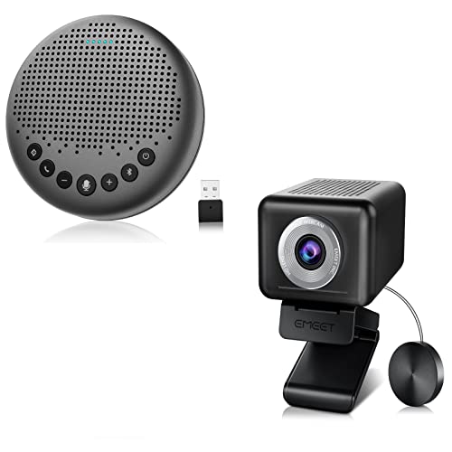 Bluetooth Speakerphone - Luna Conference Speaker, w/Enhanced Noise Reduction Algorithm & Streaming Webcam, 3 in 1 1080P 60FPS Webcam with Microphone and Speaker