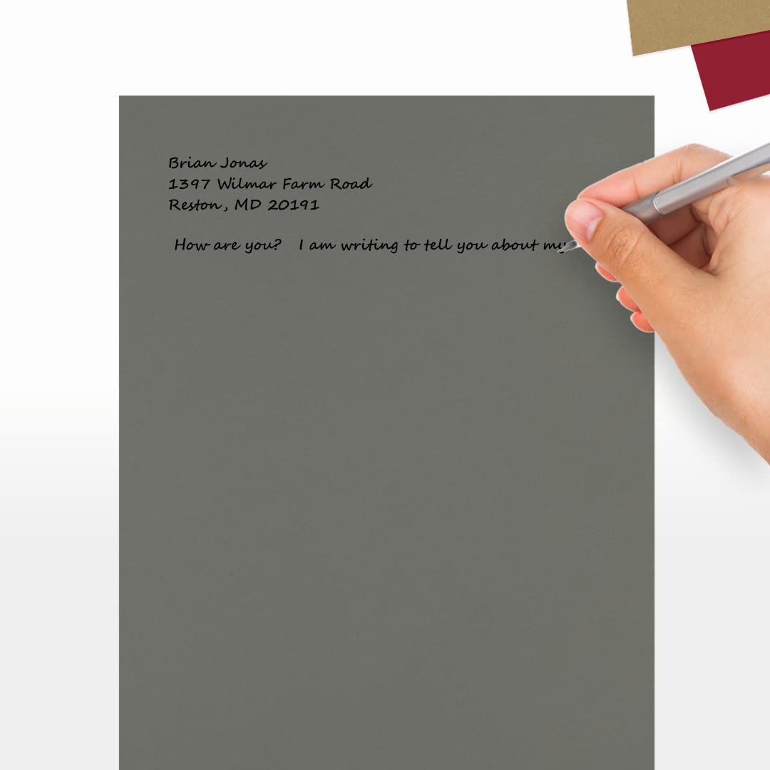 Smoke Gray Letter Size Paper, 80lb, 250 Sheets