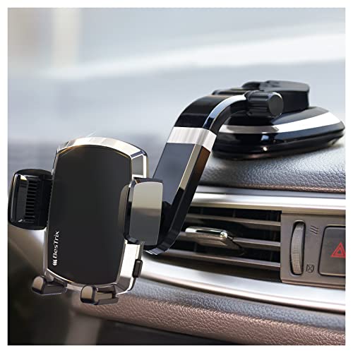 Phone Holder for Car, SmartClamp Car Phone Mount | Dashboard Cell Phone Car Phone Holder Compatible with iPhone 13 12 11 Pro, Xr, Xs, XS MAX,XR,X, Galaxy S20 Note 20 Ultra & All Smartphones