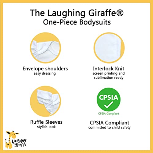 Baby Girl Blank Flutter Short Sleeve Bodysuit Onesie White (0-3 Months)