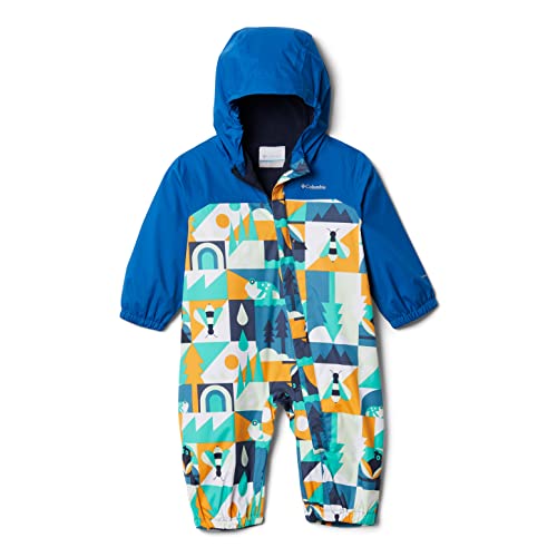 Baby Critter Jitters II Rain Suit, Deep Marine Summer Escape/Bright Indigo, 0/3