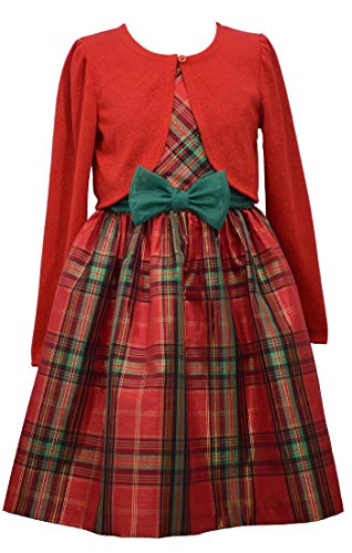 Dress - Plaid with Red Cardigan for Baby, Toddler, Little and Big Girls, 3-6 Months