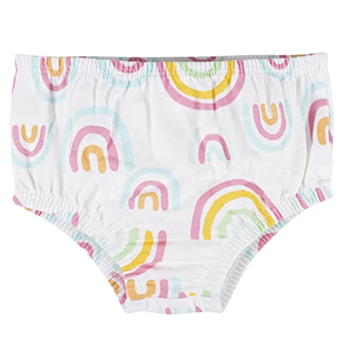 baby girls 3-piece Sundress, Diaper Cover and Hat Set Casual Dress, Rainbow Print, 0-3 Months US