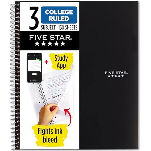 Three-Subject Spiral Notebook with Water-Resistant Cover