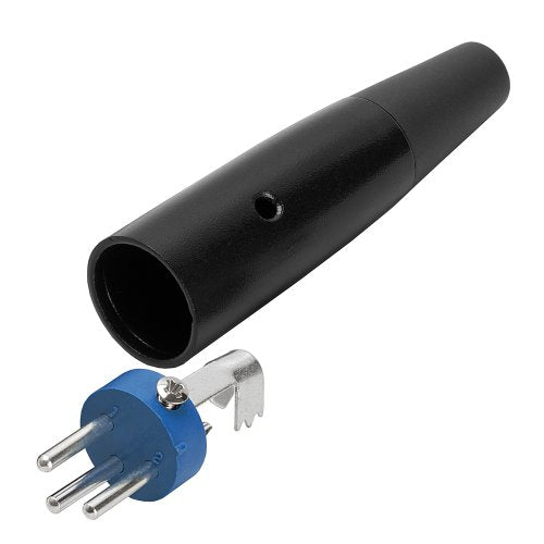 '- XLR Compact 3-Pin Male Jack Microphone Connector, MIC Speaker, Metal Audio Cable for Headset, Amplifiers, Mixers, Electric Drums, Mic Speaker - Black