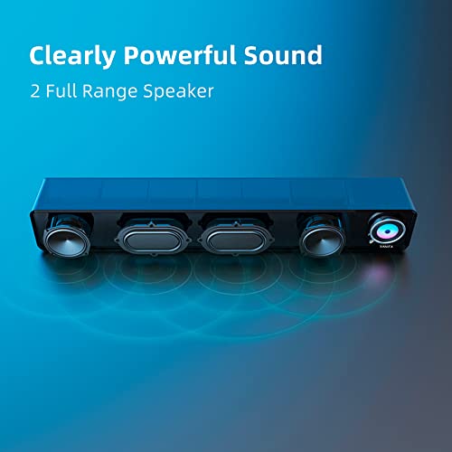 Computer Speakers Dynamic RGB Computer Sound Bar Bluetooth 5.0 & 3.5mm Aux-in Connection USB Powered PC Speakers for Desktop Laptop Speaker, Small PC Speaker with Hi-Quality Sound