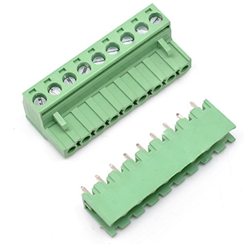 10 Set 9-Pin 5.08mm Pitch Male Female PCB Screw Terminal Block