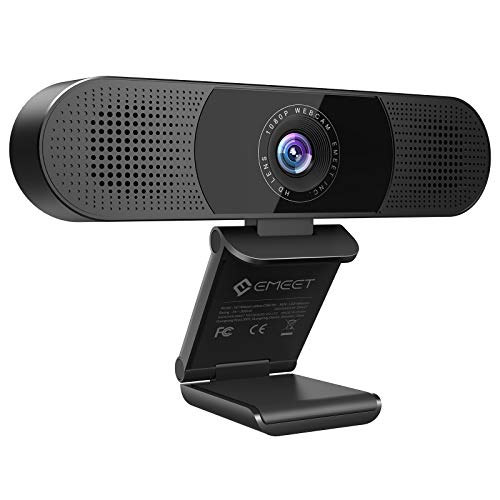 3 in 1 Webcam - 1080P Webcam with Microphone and Speakers, Noise Reduction, Auto Low Light Correction W/Cover, C980 Pro USB Camera Webcam 90 for Video Conferencing Streaming/Gaming/Class