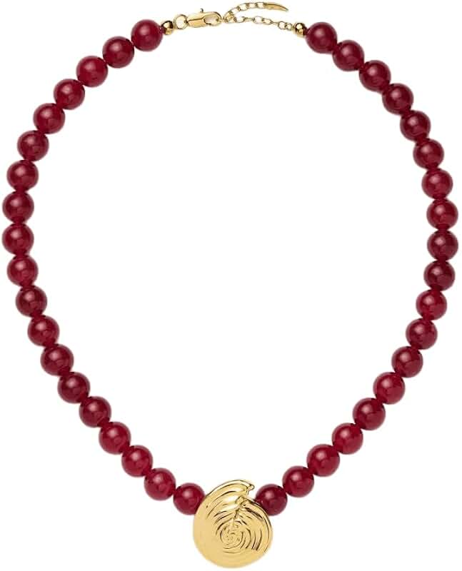 Elegant Spiral Shell Beaded Pendant Necklace for Women