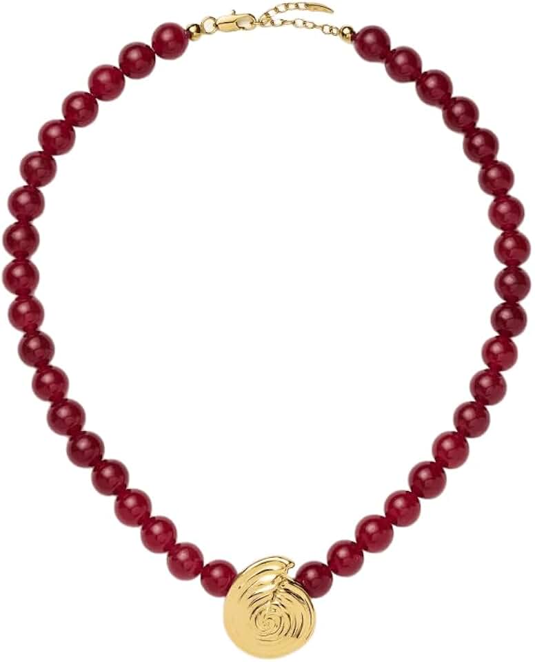 Elegant Spiral Shell Beaded Pendant Necklace for Women