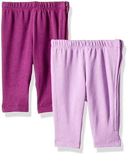 Baby Zippin 2 Pack Knit Leggings with Side Zipper, Purple, 6-12 Months