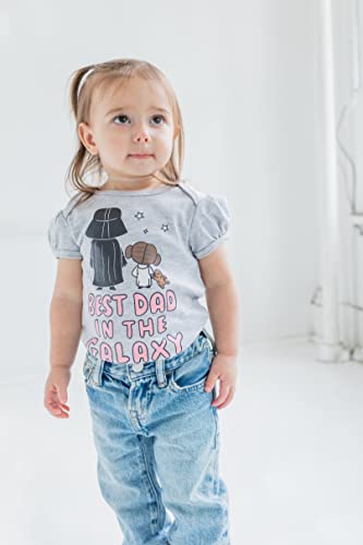 Baby Girls Short Sleeve Baby Bodysuit Gray 3-6 Months
