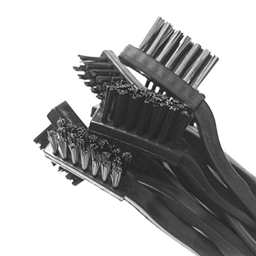 10 Pcs Black 3 Row Conductive Fibers Bristles Plastic Handle Durable Anti Static ESD Safe Brushes for Cleaning PCB Board, Phone, Keyboard, Laptop, Freezer, Floor, Window, BGA Repair Soldering